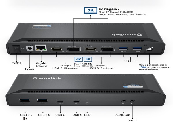 Amazon.com: WAVLINK 4K Universal USB C Docking Station Dual