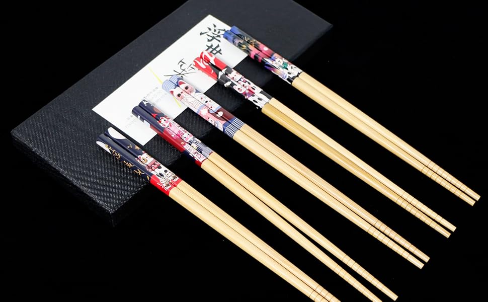 Amazon.com: Exzact Chopsticks Gift Set - 5 Pairs of Reusable