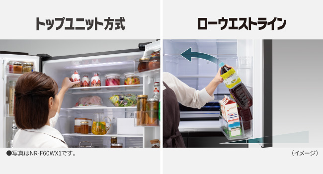 Amazon | パナソニック 冷蔵庫 幅60cm 457L 左開き NR-E46CV1L-K