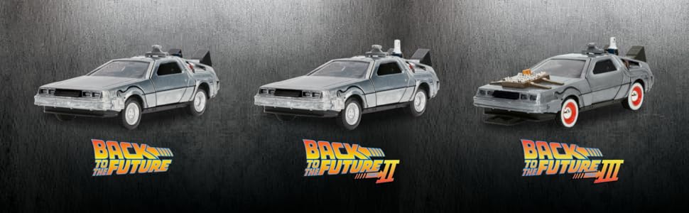 Amazon.com: Jada Back to The Future 1:32 Time Machine 3-Pack Die