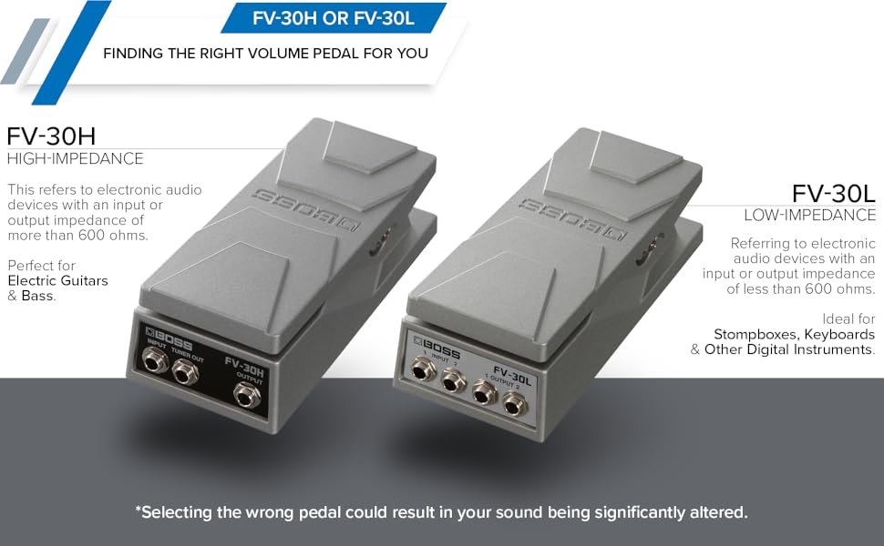 Amazon.com: BOSS FV-30L Low-Impedance Compact Foot Volume Pedal