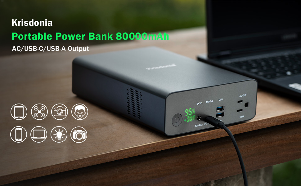 Amazon.com: Krisdonia Power Bank with AC Outlet, Portable Laptop