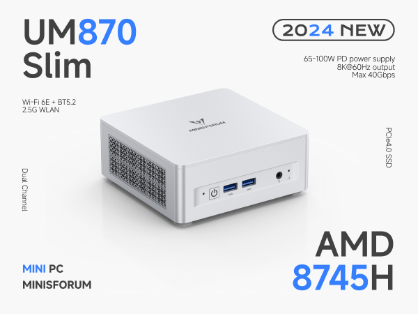 Amazon.com: MINISFORUM UM870 Slim Mini PC,AMD Ryzen 7 8745H