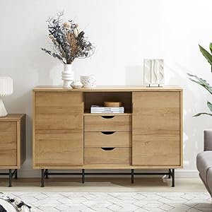 Amazon.co.jp: LOWYA ロウヤ サイドボード キャビネット 収納棚