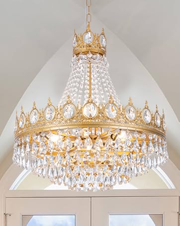 TOCHIC Crystal Gold Chandelier Modern Chandeliers for Dining Room