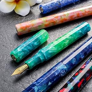 Amazon | WANCHER 万年筆 カレイド万年筆 ブルーマーブル 風雲 KALEIDO