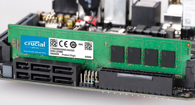 Crucial 16GB kit (8GBx2), 288-pin DIMM, DDR4 PC4-21300, at Amazon.com