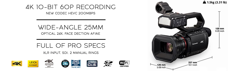 Amazon.com : Panasonic HC-X2000 UHD 4K 3G-SDI/HDMI Pro Camcorder