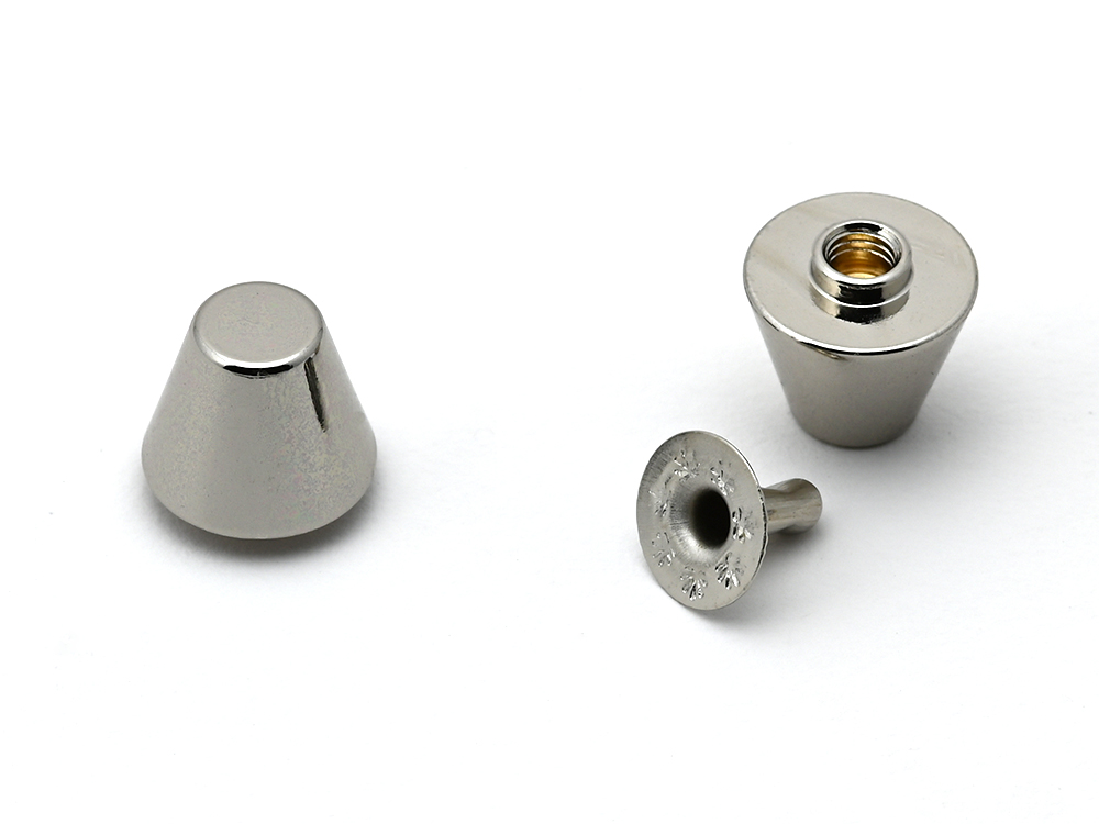 底鋲 ZA-13、リベット、カシメ式、真鍮製、ニッケル、本金、飾り MK PLUS+