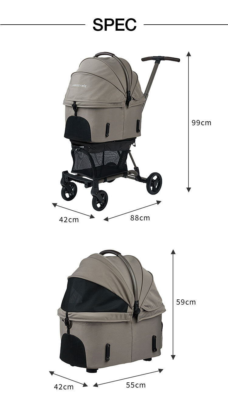 AIRBUGGY FITT WIZ X ペットカート キャリー コット着脱可 耐荷重12kg