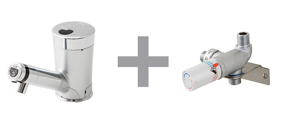 自動水栓 SuiSui MIX（混合栓用） 壁付サーモスタット混合水栓