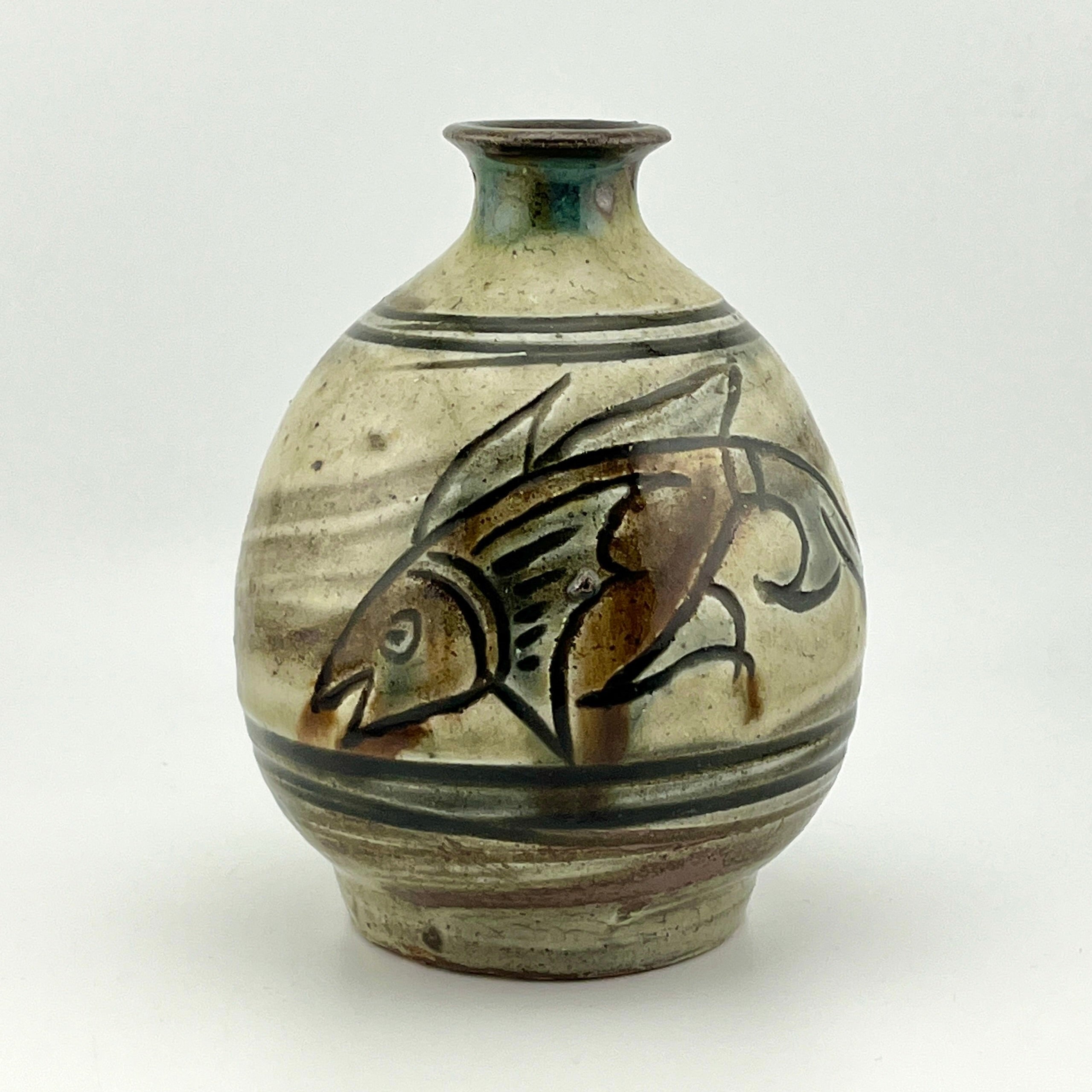 金城次郎 壺屋焼 魚文皿 菓子皿 沖縄 人間国宝 本人直筆共箱 IMG_0401