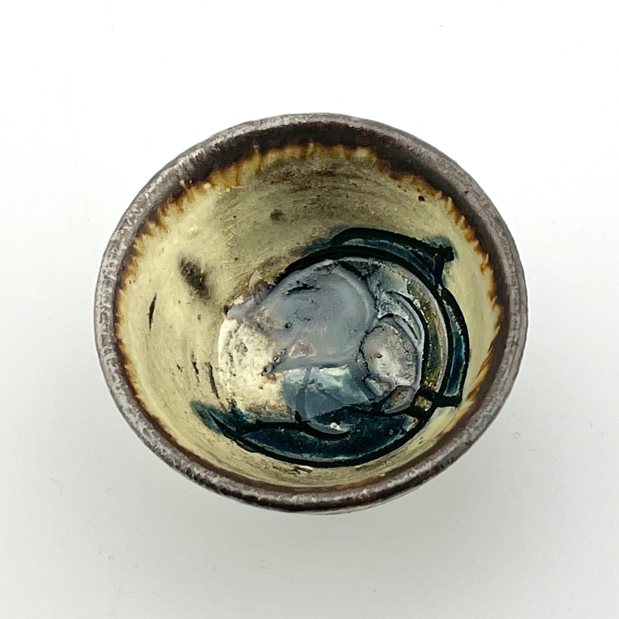 hnさん専用壺屋焼／魚柄ぐい呑／昭31 hnさん専用壺屋焼／魚柄ぐい呑