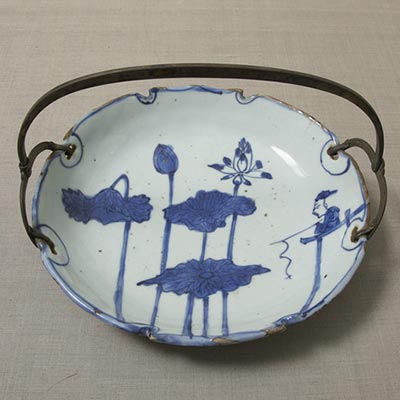 中国 明時代 染付鳳紋小皿 古染 送料込み0722 中国 明時代