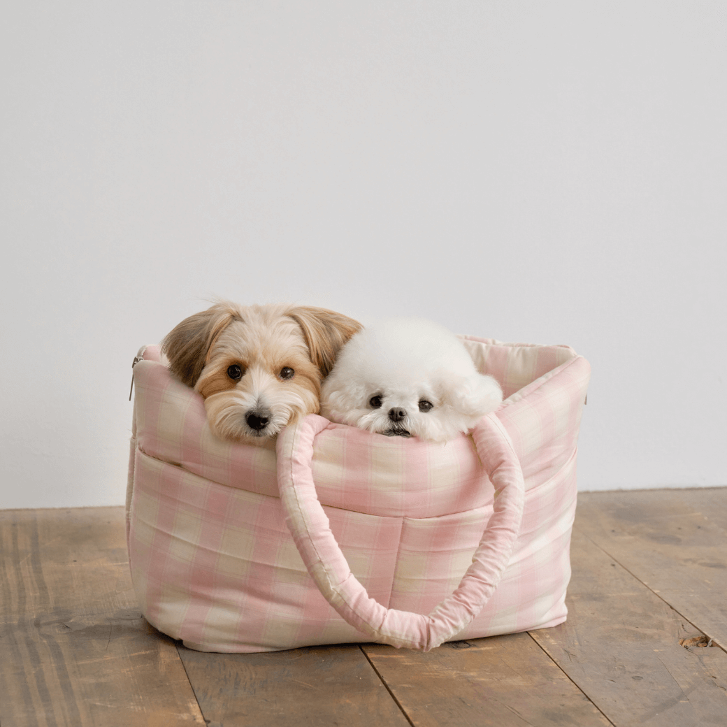APERTY wide bag – tartan pink｜韓国発の犬用キャリーバッグ｜MINIME