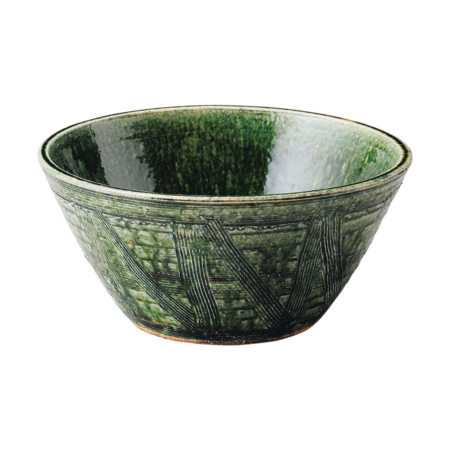 織部・瀬戸美濃焼[玉山窯］織部えび楕円盛鉢 織部・瀬戸美濃焼[玉山窯