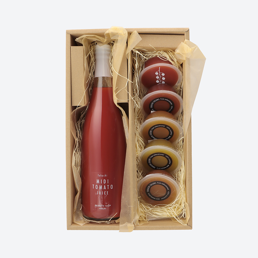 岡本農園＞ミディトマトジュース＆トマトゼリーセット[E1-4] | 北海道