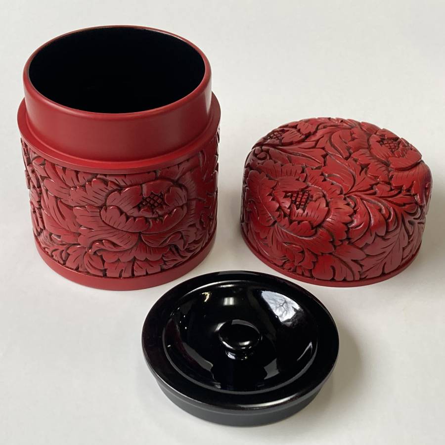 中国 堆朱堆黒 蓋物 9件 まとめて DT743 中国 堆朱堆黒 蓋物 9件