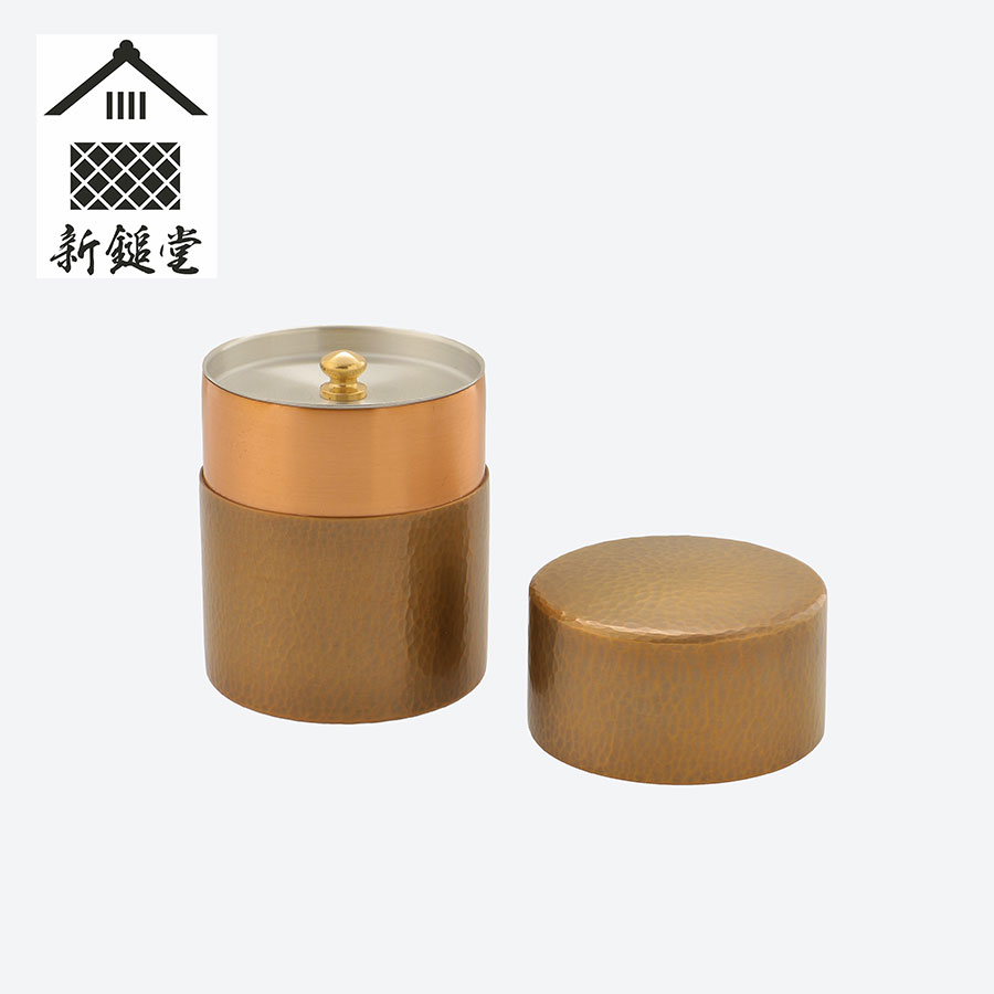 新鎚堂＞ 越後銅器茶筒 金茶色 | 新潟県燕市 | 三越伊勢丹ふるさと納税