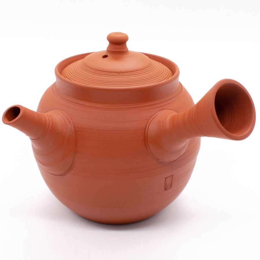 村越風月＞常滑焼 急須 約280ml 16号 朱泥丸形筋引 木箱入 | 愛知県