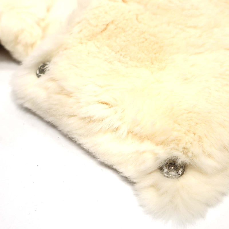 極美品 シャネル CHANEL ファー ラビット マフラー 白 ラパン ココ