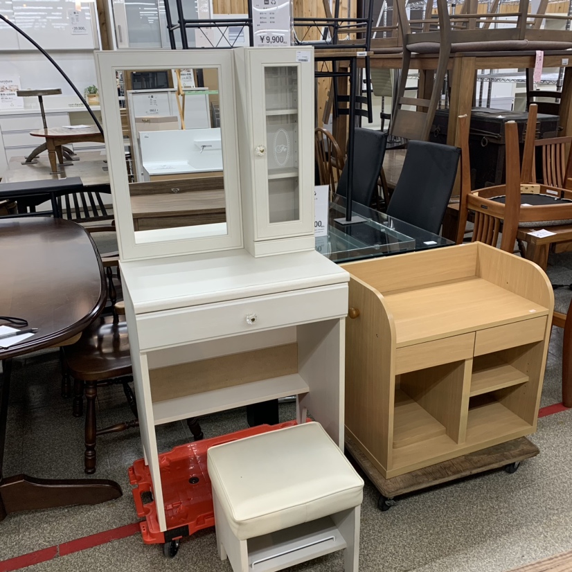 ニトリ ドレッサー 鏡台 椅子付 ホワイト 白家具 ニトリ（オンライン