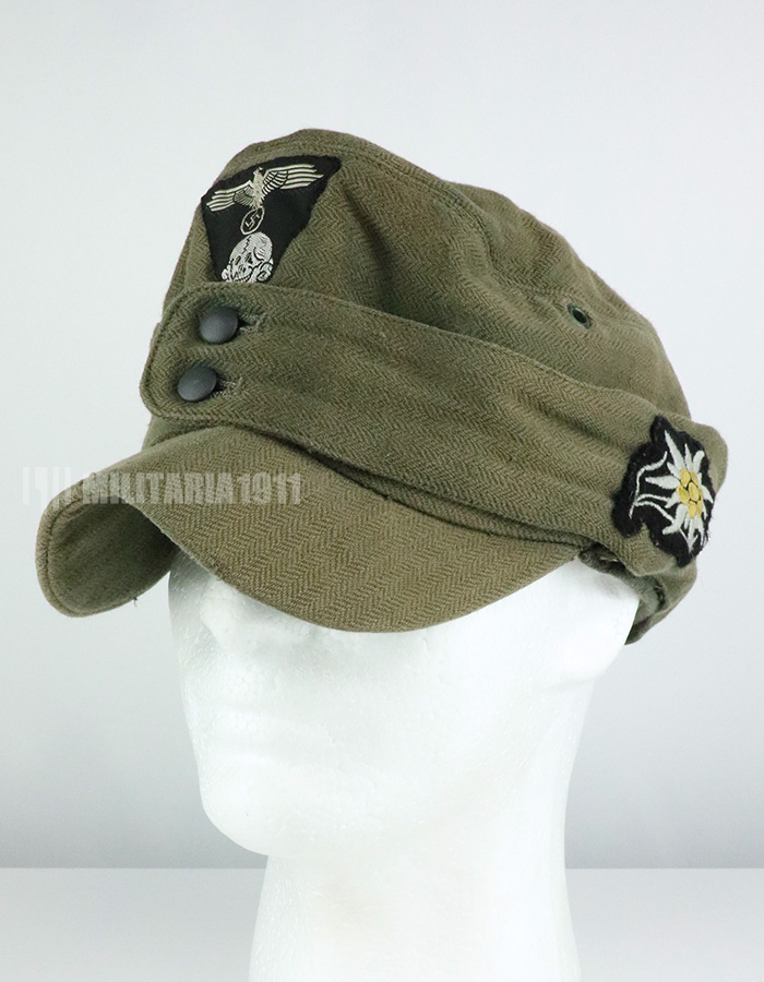 レプリカ 武装親衛隊 WSS 山岳章付 M43 規格帽 HBT生地製 中古品