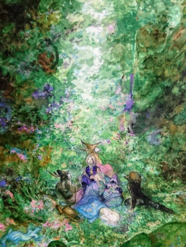 天野喜孝 A3 アクリルプレート パーティー ff9 ffⅨ 天野喜孝 A3