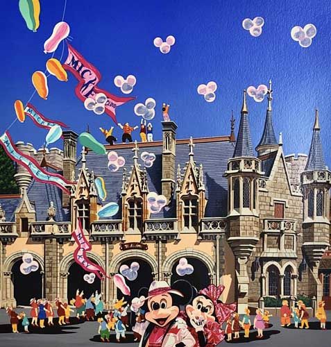 ヒロヤマガタ ディズニー シルクスクリーン「ミッキークラウド」【鑑定