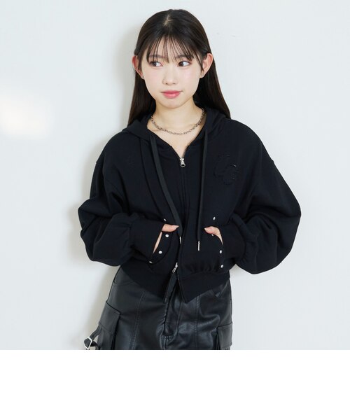 LTXC/綿100%/セット可】スタッズZIPパーカー｜ラブトキシックの通販