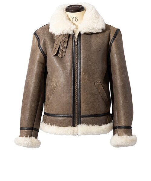 本革 B-3フライトジャケット ムートンジャケット メンズ リューグー