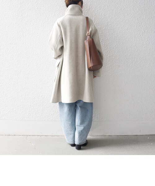 SHIPS any: カシミヤ ミックス スタンドカラー ミドル コート