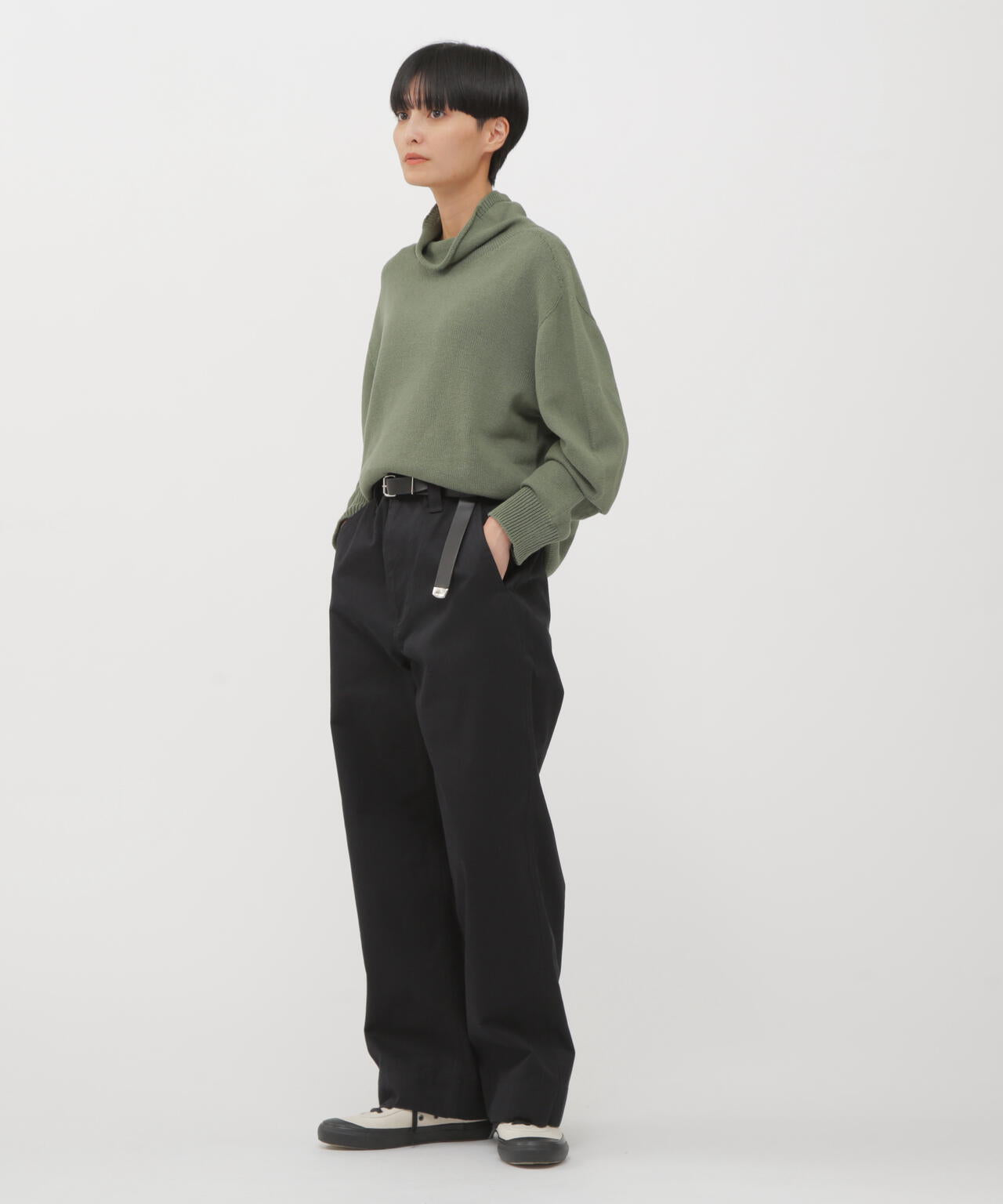 WASHED CHINO COTTON TROUSERS | MARGARET HOWELL（マーガレット