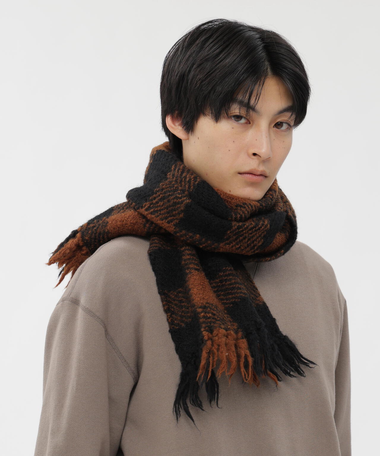CHUNKY WOOL CHECK SCARF | MARGARET HOWELL（マーガレット・ハウエル