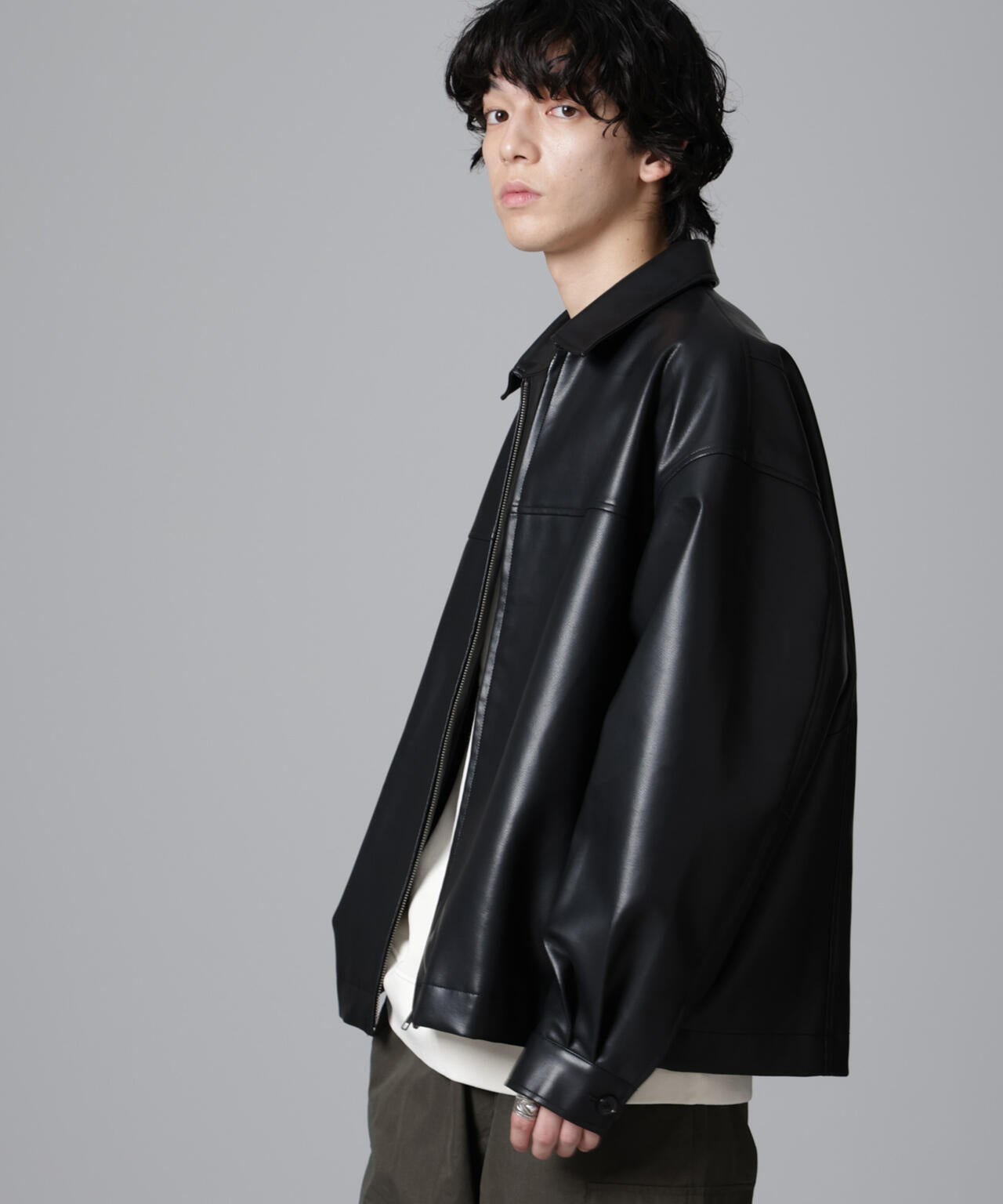 nano BASE ラムレザー シングルライダースジャケット 黒 M 美品 nano