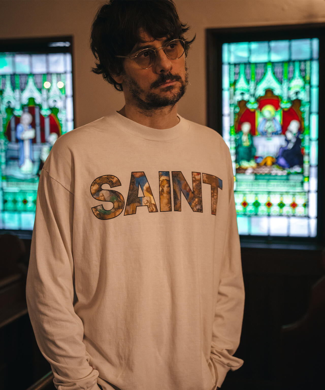 SAINT MICHAEL/セントマイケル/LS TEE/NEW BODY RULES/WHITE | ROYAL
