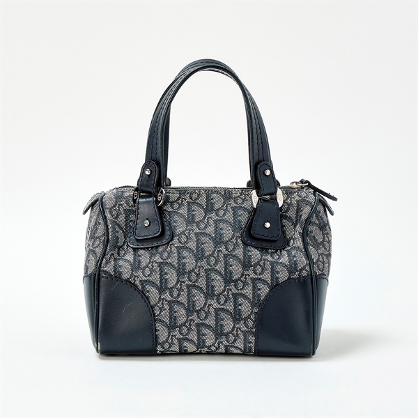 Christian Dior ミニボストン トロッター ミニ ハンドバッグ ネイビー