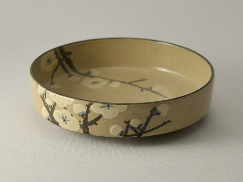 乾山写 蓋物 白梅 京焼 清水焼 美術品 工芸品 乾山写 蓋物 白梅 京焼
