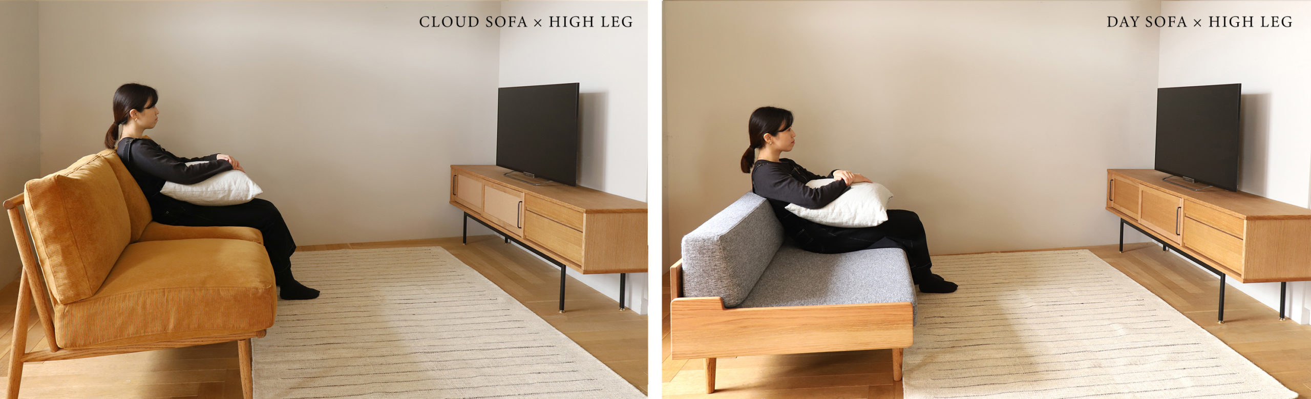 ソファに程よいテレビボードを - MOMO NATURAL