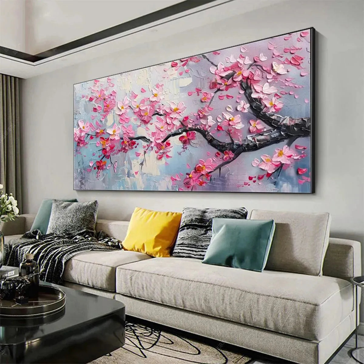 Textured Cherry Blossom Painting | Springtime Serenade