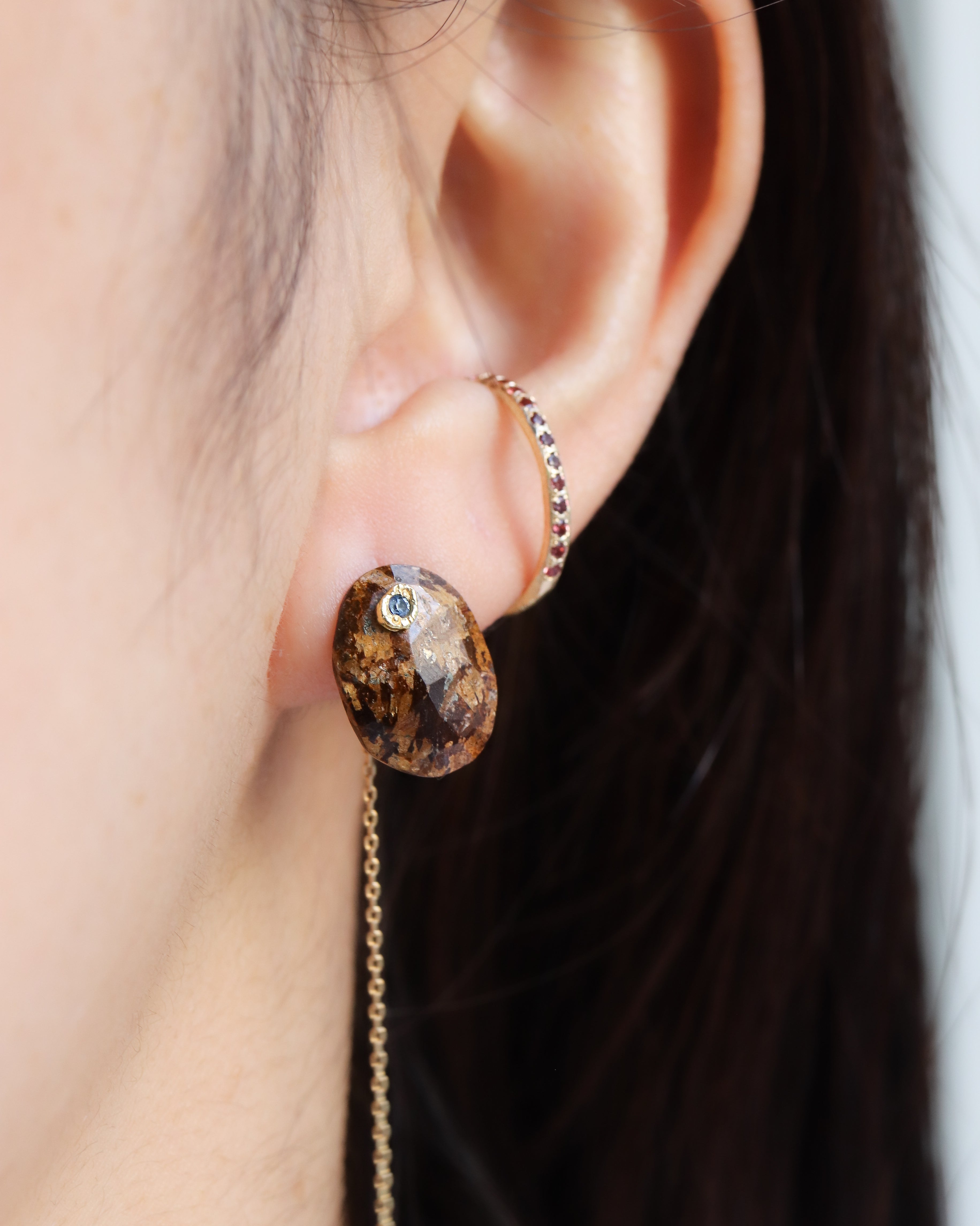 Flat Pierced Earring - Goldenoxideon - – MONAKA jewellery