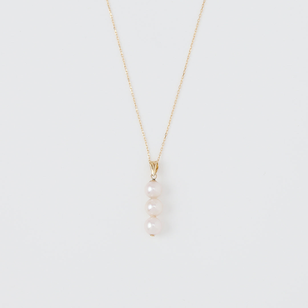 K18アコヤパール3粒ペンダントトップ