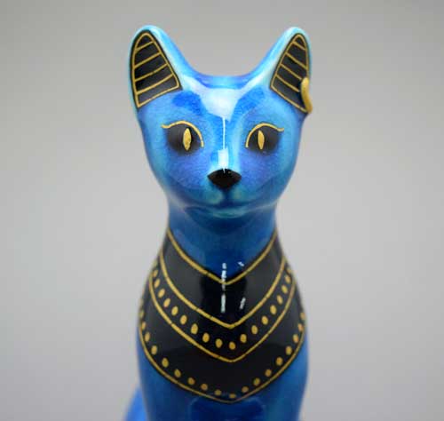 Amazon.co.jp: 美濃焼 青釉 オーナメント バステト Bastet 古代