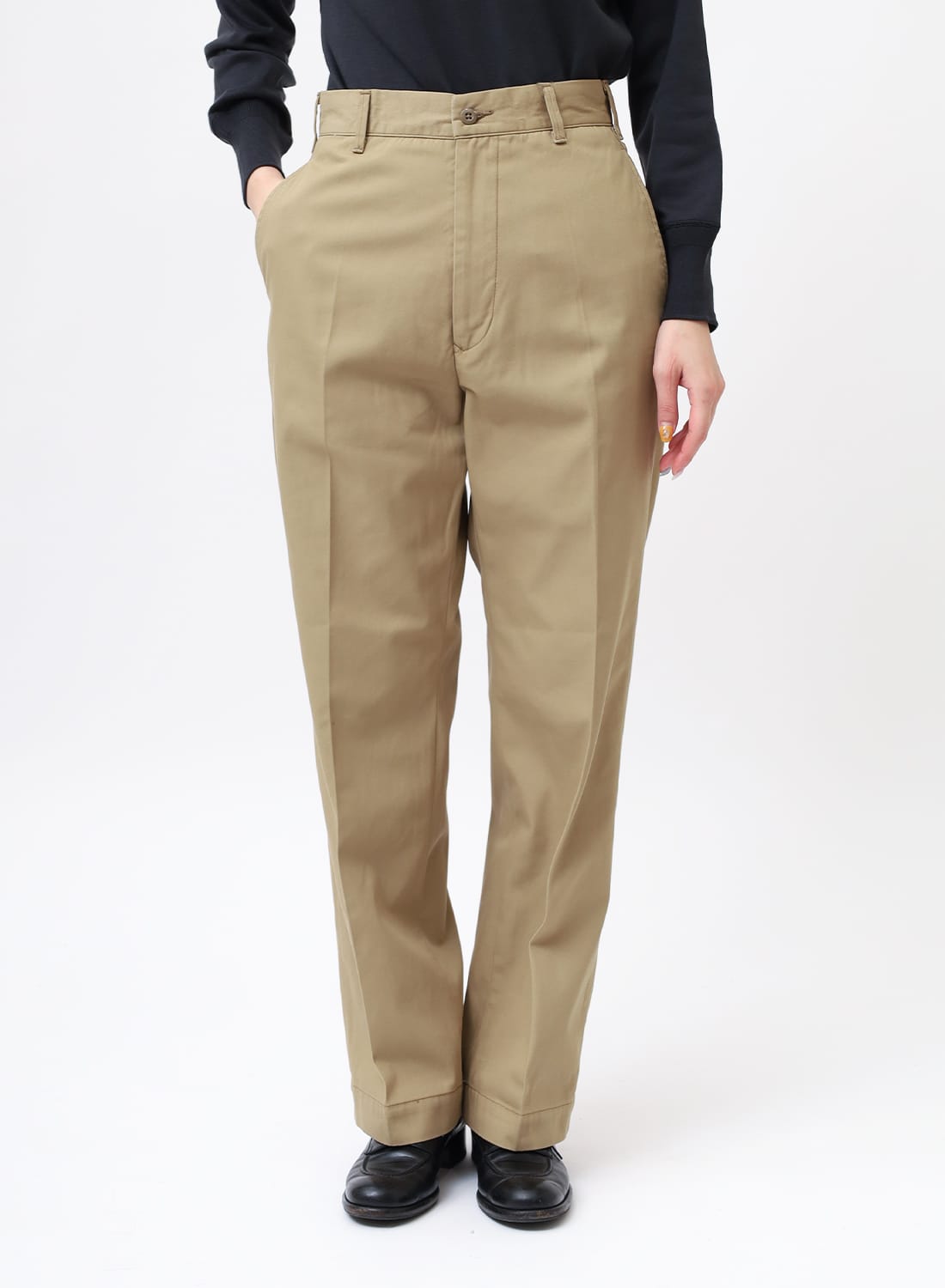 WASHED HIGH WAIST CHINO|ウォッシュド ハイウエスト チノウォッシュド