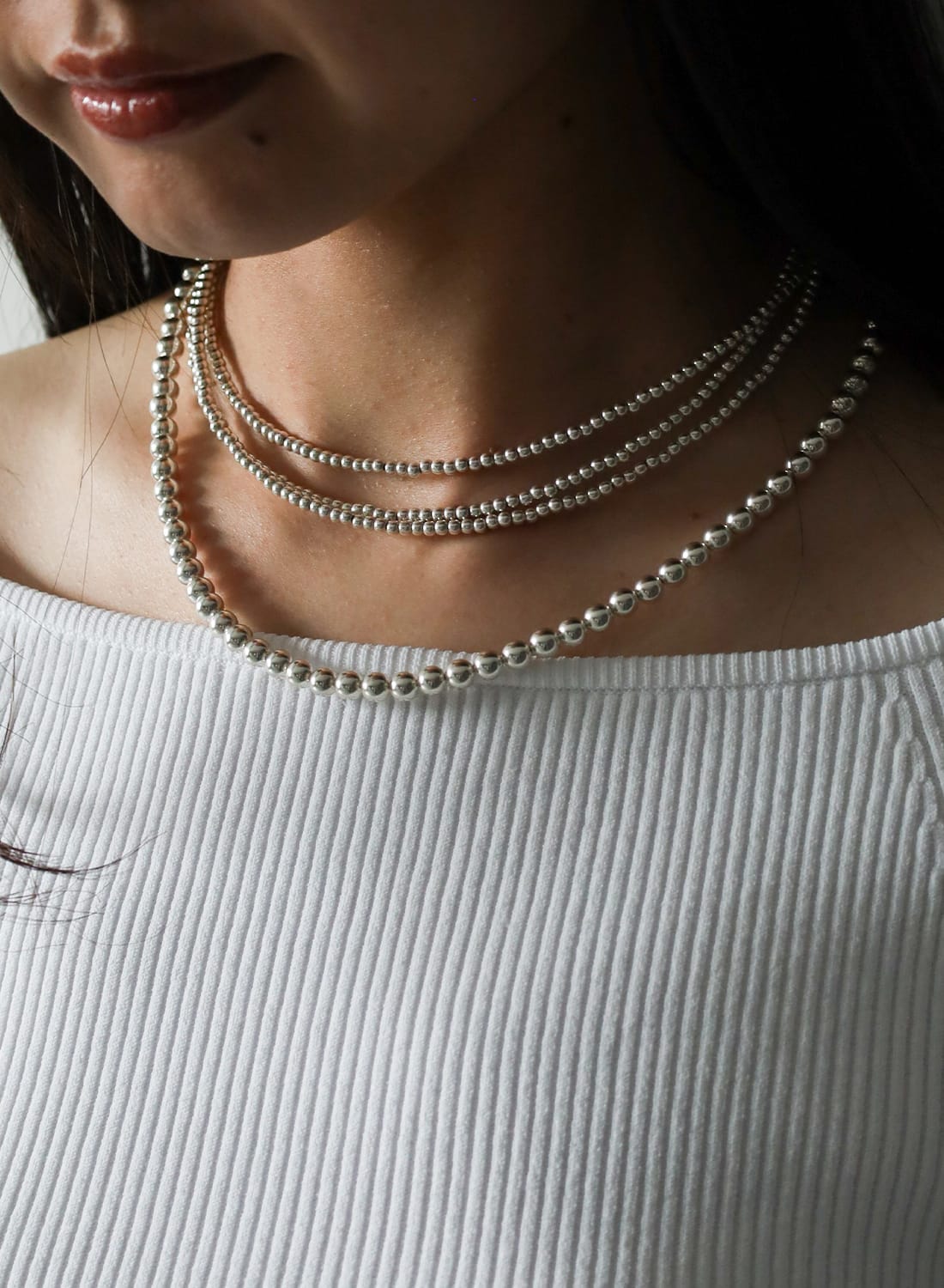 NAVAJO PEARL SILVER NECKLACE 3MM|ナバホパール シルバーネックレス