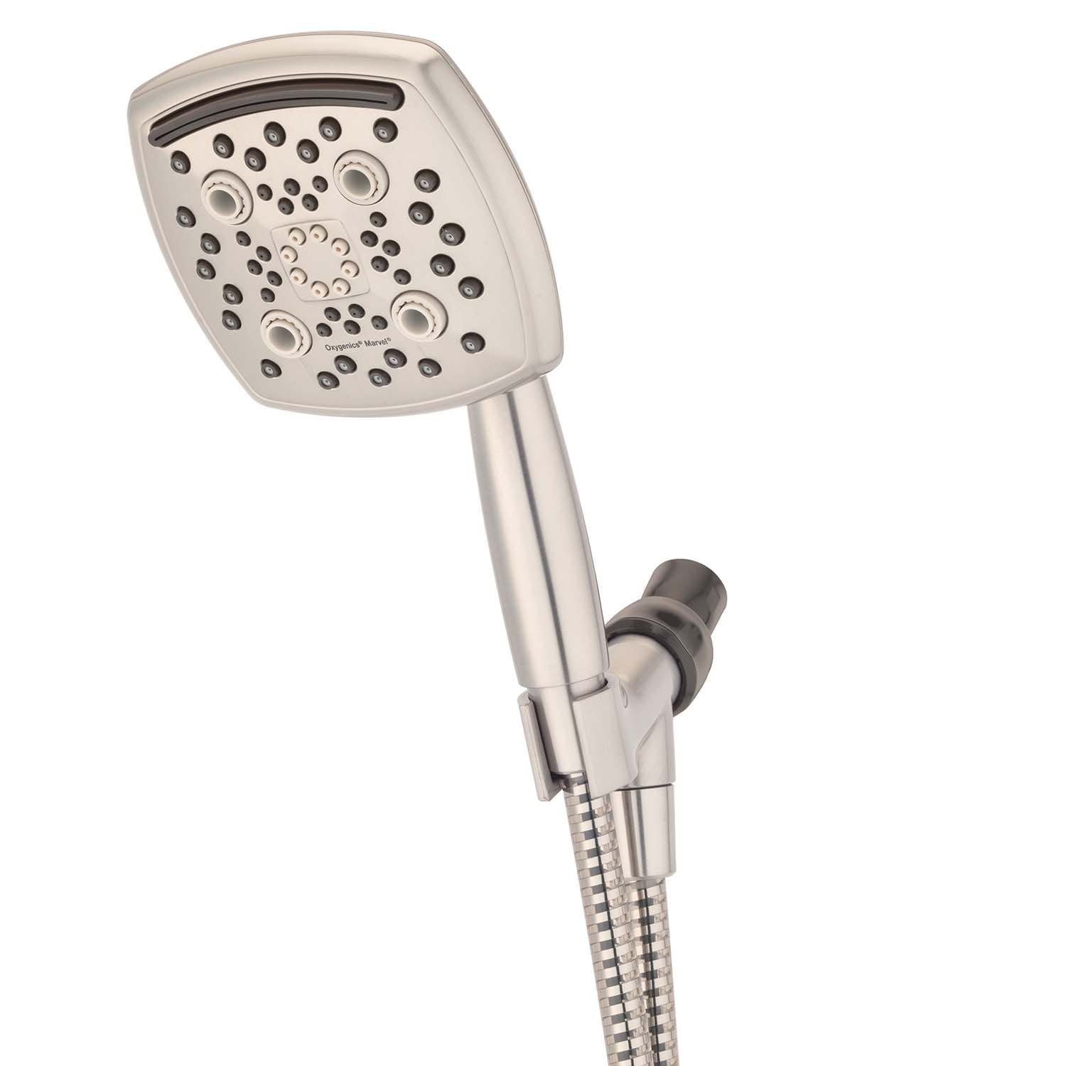 Oxygenics Marvel Brushed Nickel 4.88-in Square Handheld Shower