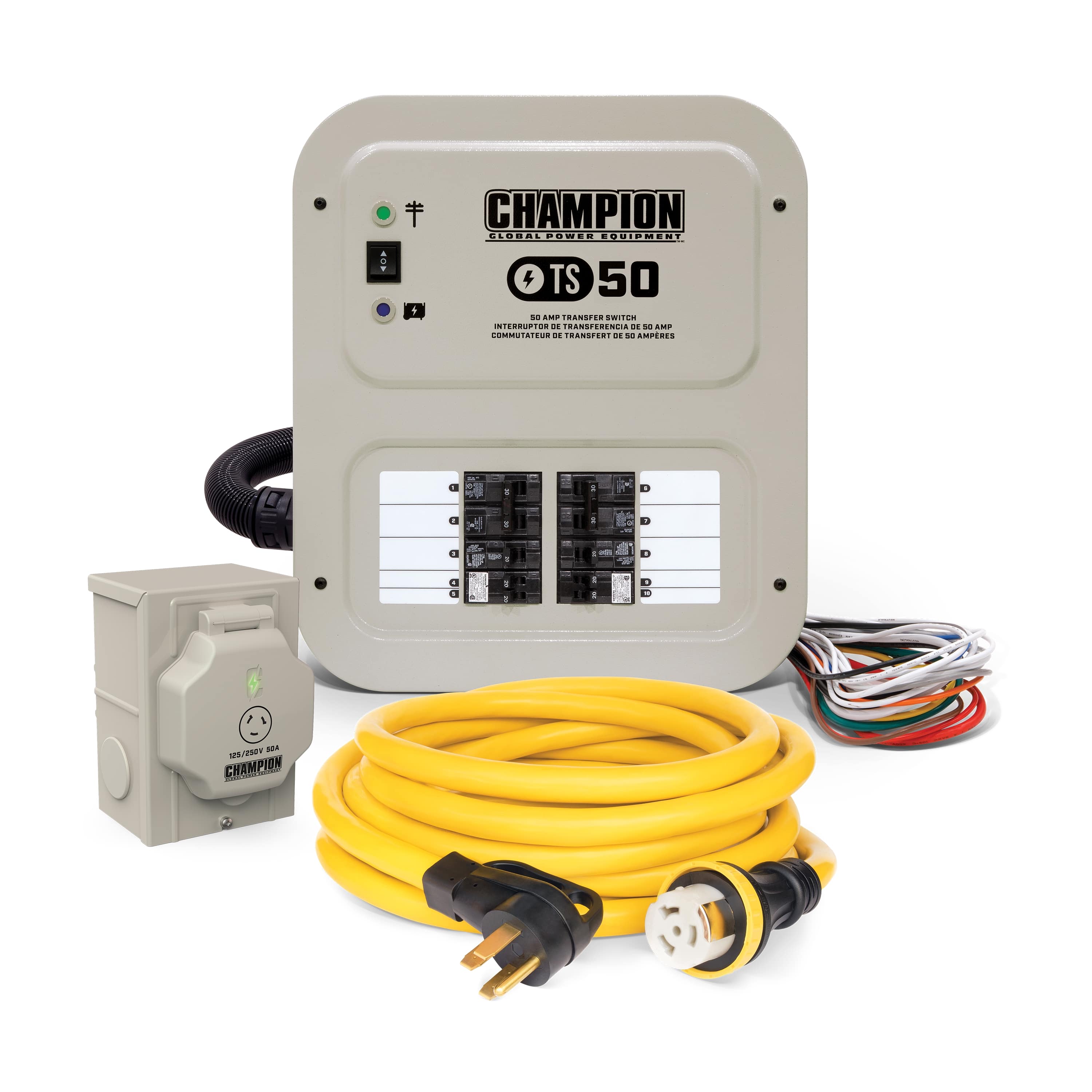 Champion Power Equipment 50-Amp Manual Transfer Switch Kit with