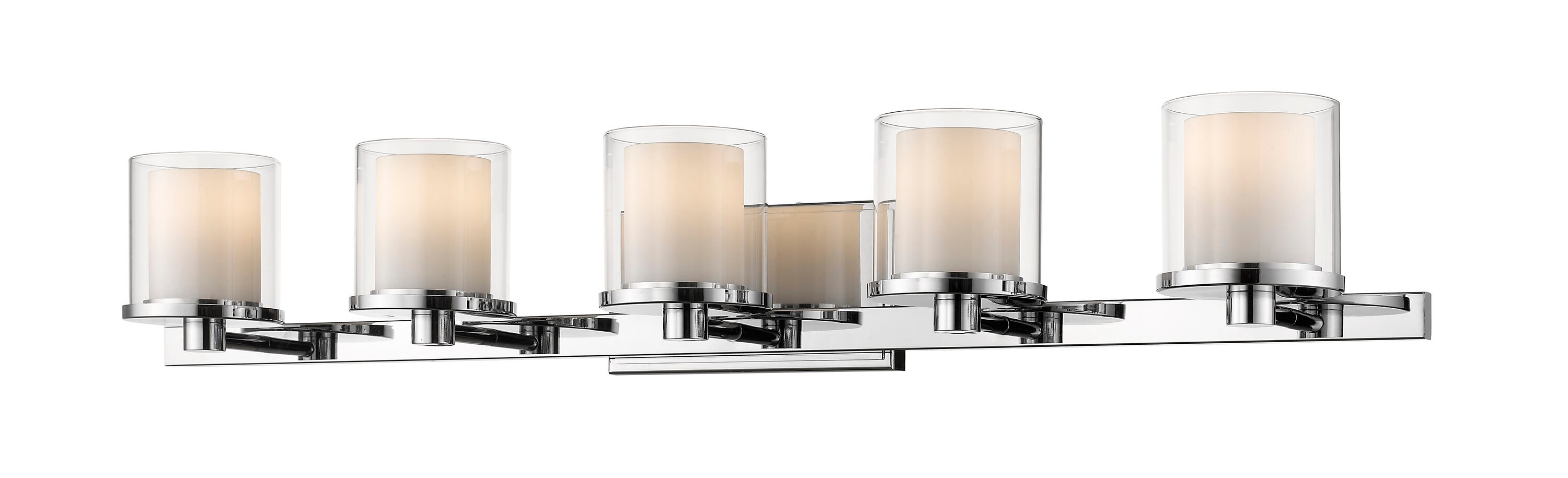 Z-Lite Schema 38-in 5-Light Polished Chrome LED Modern