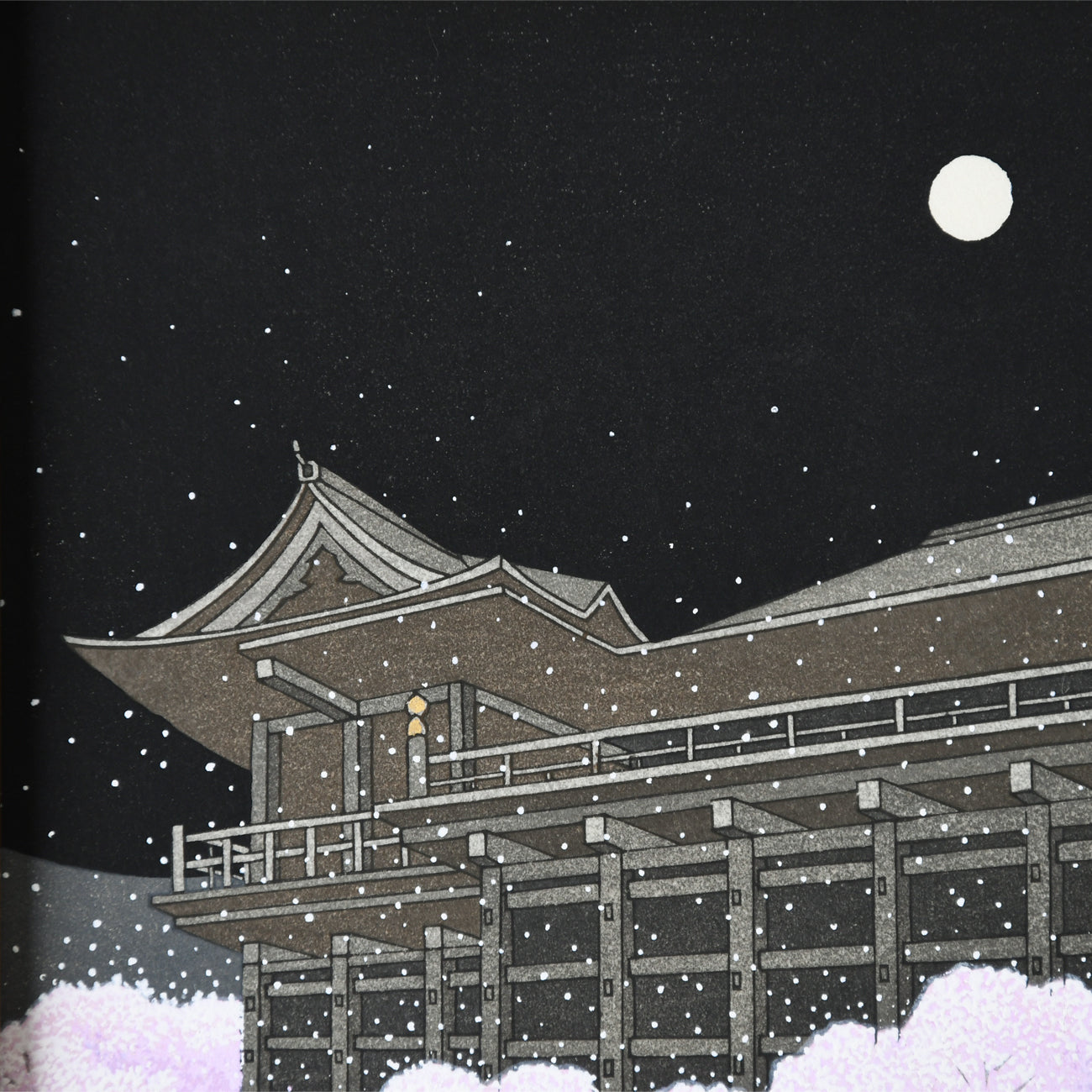 木版画 加藤晃秀 桜舞台 額装入 | 京都の伝統工芸品の通販サイト