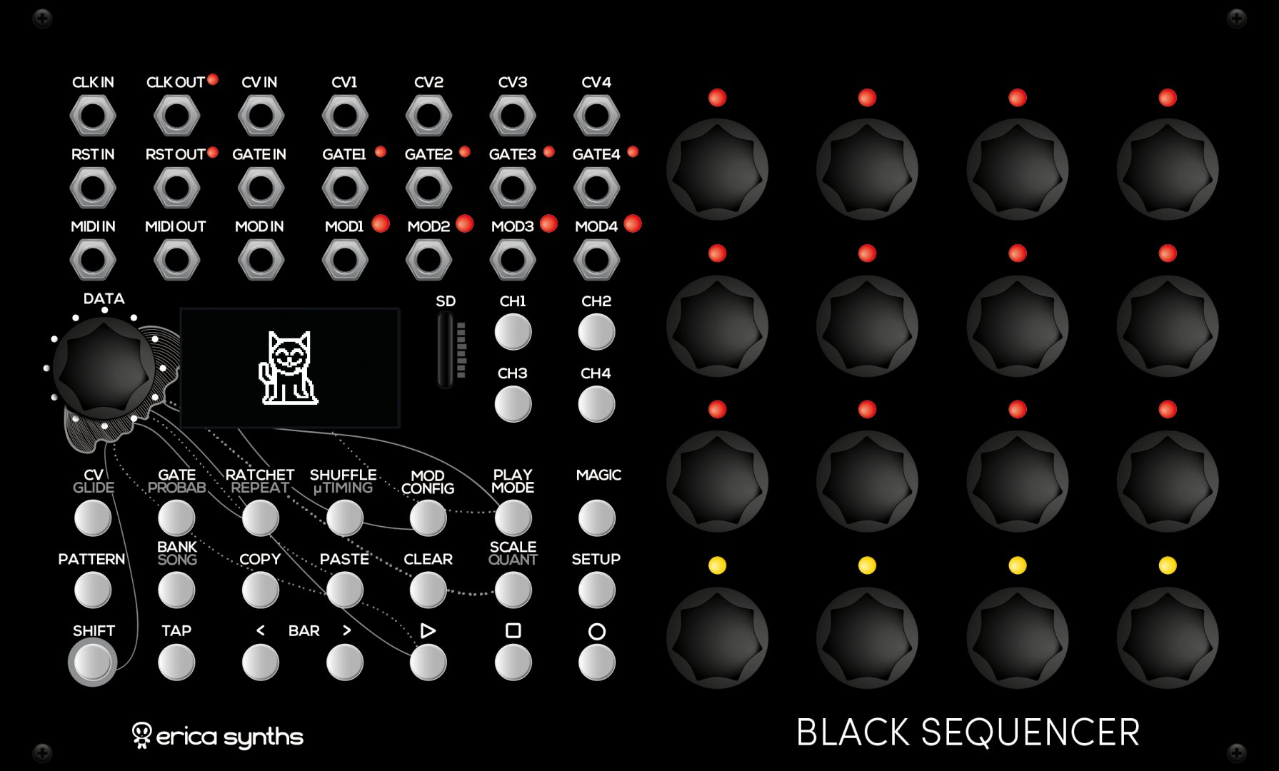 Erica Synths Black Sequencer - Eurorack Module on ModularGrid
